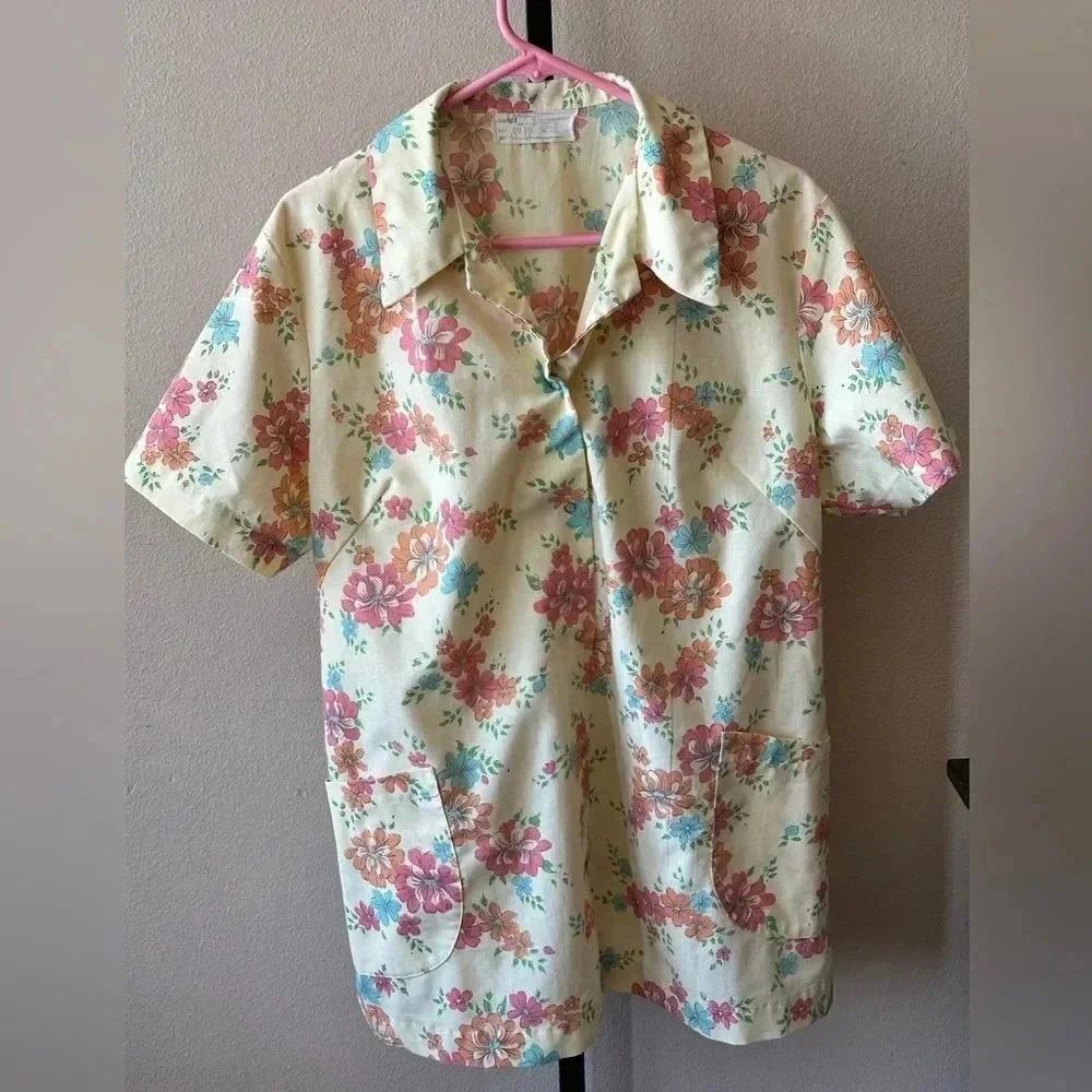 Vintage xl top yellow floral